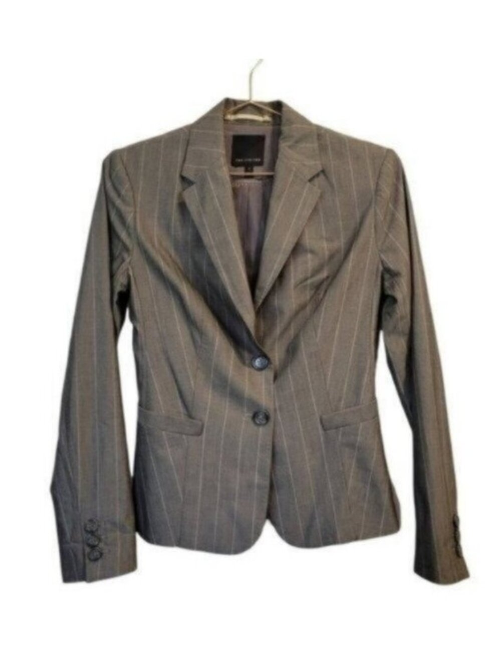 The Limited | Stripped Two Button Down Blazer Jacket Gray